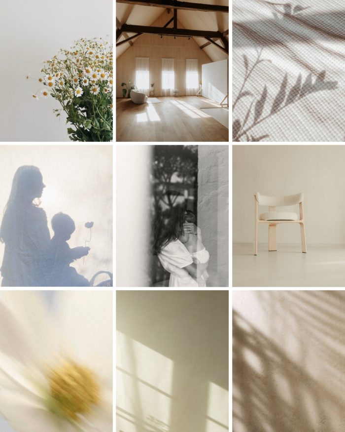 Grün beige hell Collage Moodboard Instagram Post Hochformat